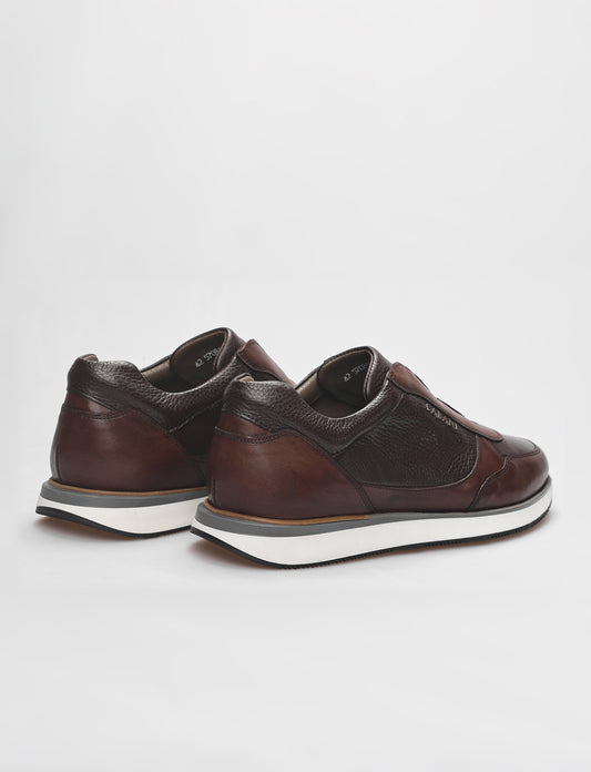 Cabani 570B1579 Erkek %100 Hakiki Deri Sneaker Ayakkabı 691 Kahve Sannetta