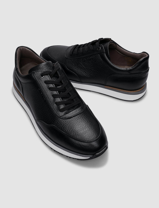 Cabani 570C1510 Erkek %100 Hakiki Deri Sneaker Ayakkabı 410 Siyah Bufalo-Siyah Geyik