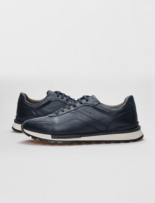 Cabani 460M1662 Erkek %100 Hakiki Deri Sneaker Ayakkabı Lacivert