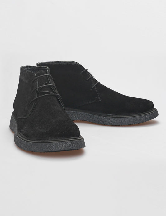 Cabani 583C957 Erkek Süet Hakiki Deri Loafer Bot Siyah