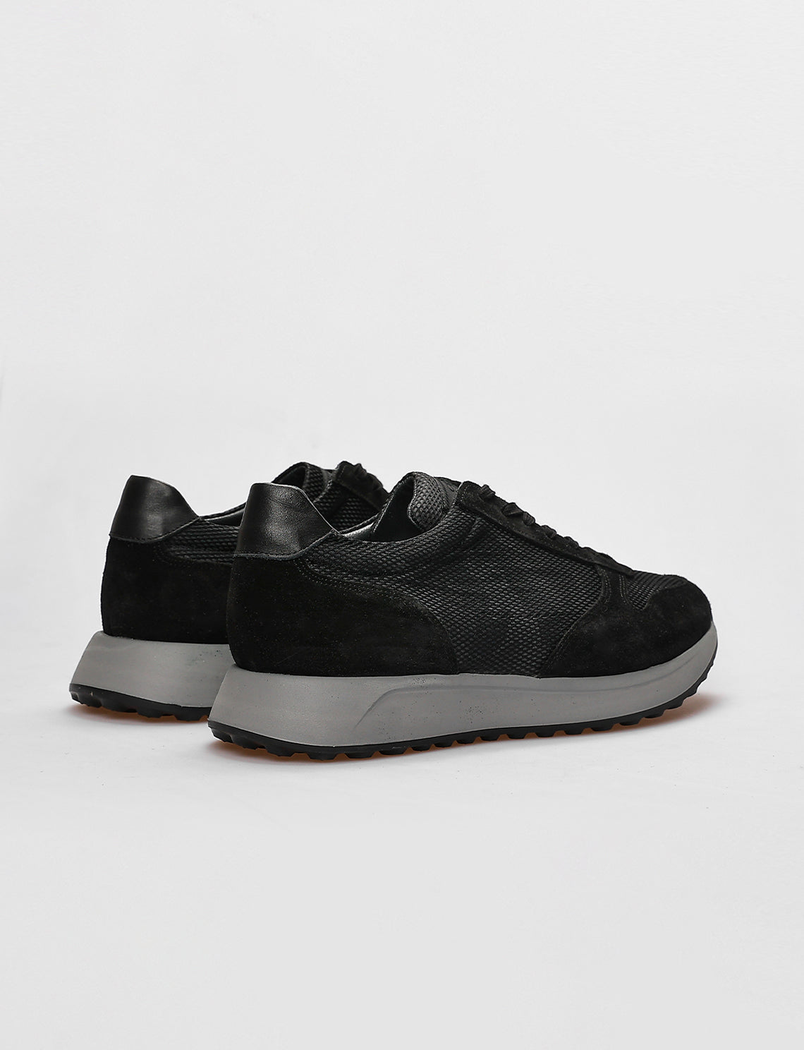 Cabani 619M1718 Erkek Süet Hakiki Deri Günlük Ayakkabı 1347 SİYAH SÜET-SİYAH GRİ BEZ-SİYAH DERİ