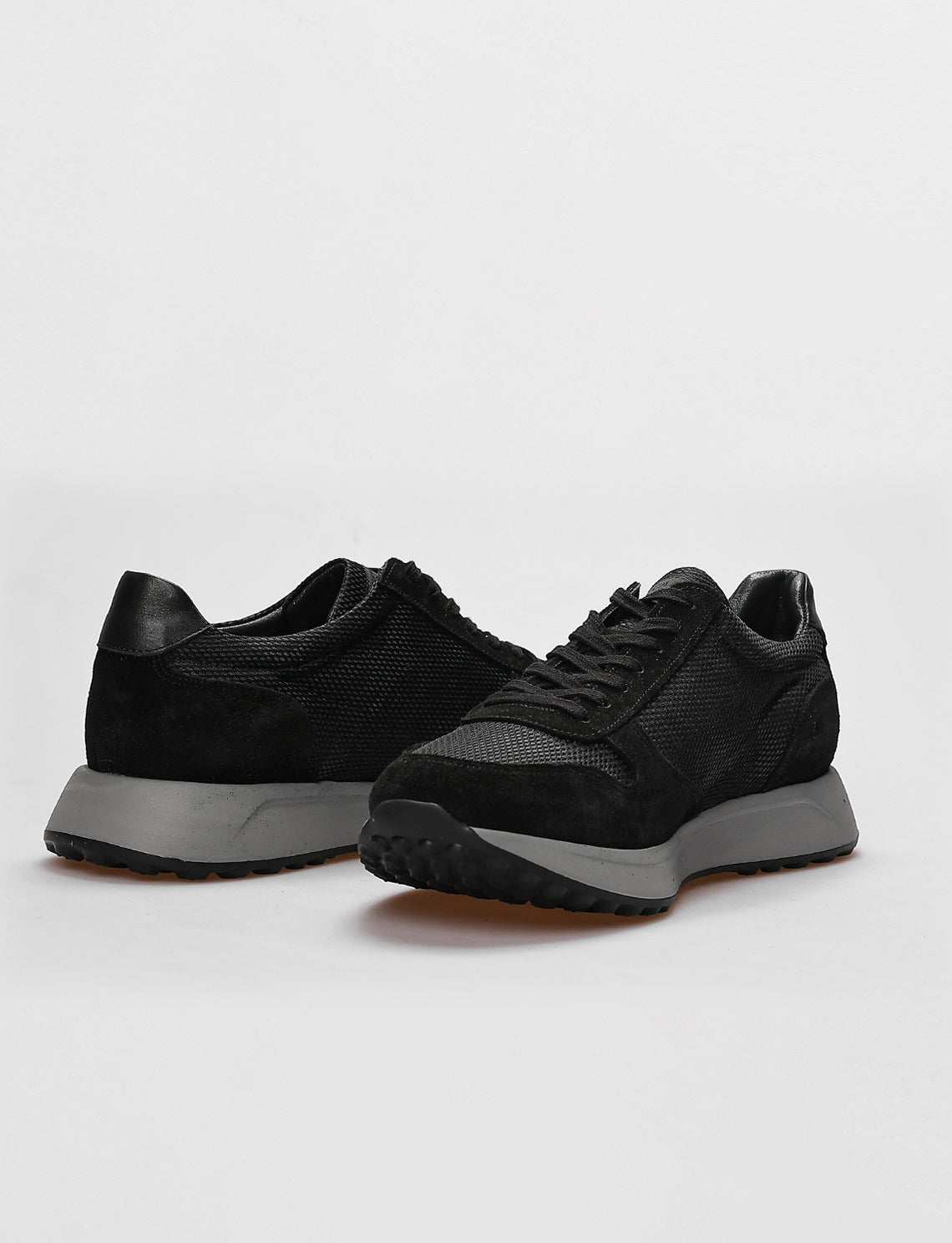 Cabani 619M1718 Erkek Süet Hakiki Deri Günlük Ayakkabı 1347 SİYAH SÜET-SİYAH GRİ BEZ-SİYAH DERİ