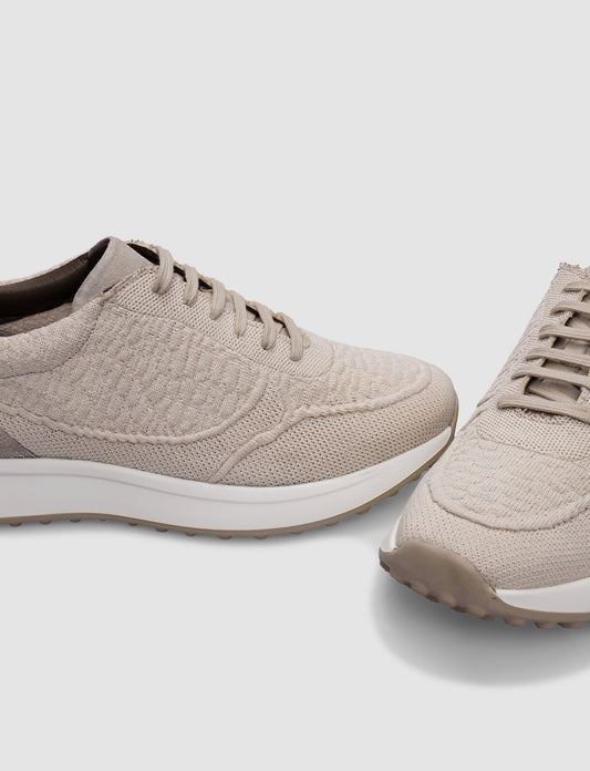 Cabani 619B1729 Erkek Triko Sneaker Ayakkabı 1351 KEMİK TRİKO- KEMİK SÜET