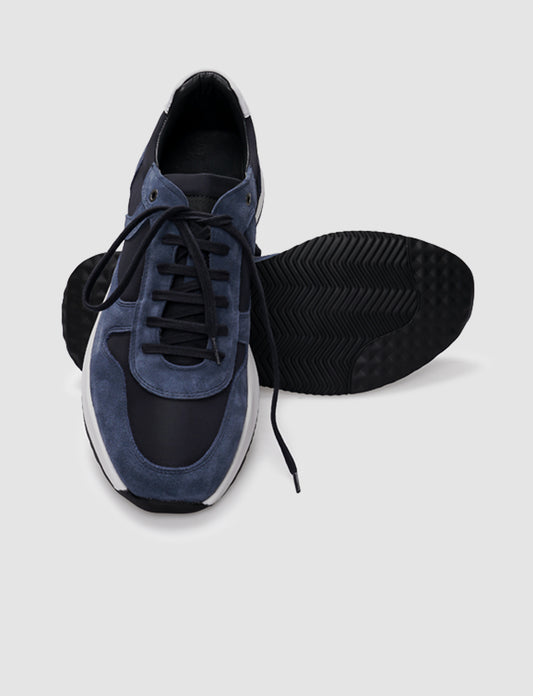 Cabani 620C1719 Erkek Süet Hakiki Deri Sneaker Ayakkabı 202 Mavi Süet - Beyaz Napa