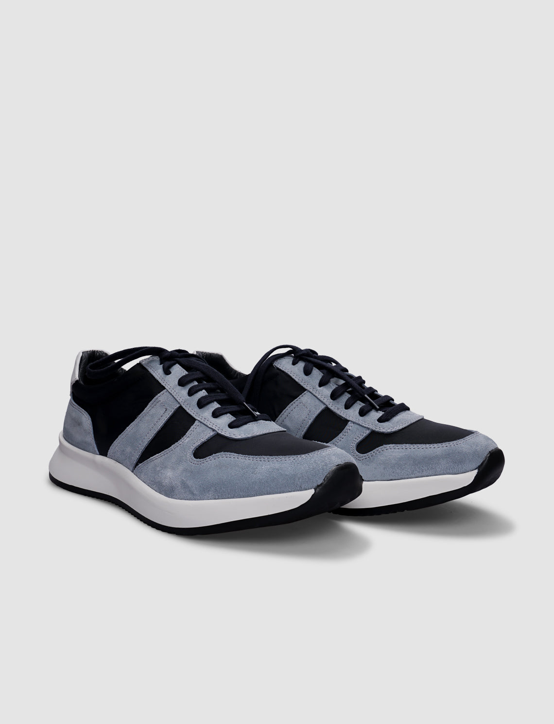 Cabani 620C1715 Erkek %100 Hakiki Deri Günlük Ayakkabı 1355 AÇIK MAVİ SÜET-LACİ BEZ- BEYAZ DERİ