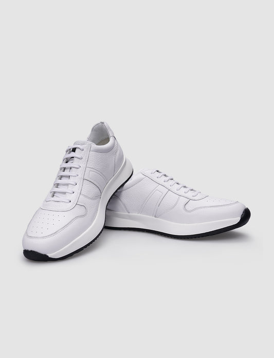 Cabani 620C1715 Erkek %100 Hakiki Deri Günlük Ayakkabı 1359 Beyaz Napa-Siyah Deri