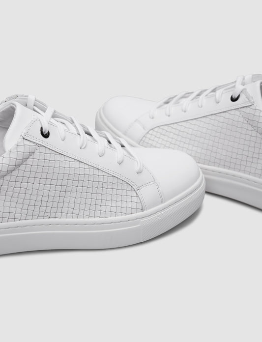 Cabani 517B995B Erkek %100 Hakiki Deri sneaker &spor 1364 Beyaz Napa-Beyaz Kroko