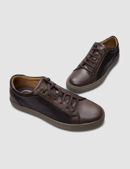 Cabani 517B995B Erkek %100 Hakiki Deri sneaker &spor 032 Kahve Napa-Kahve Delikli Napa