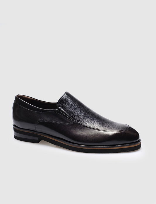 Men  Black  Genuine Leather Classic Shoes