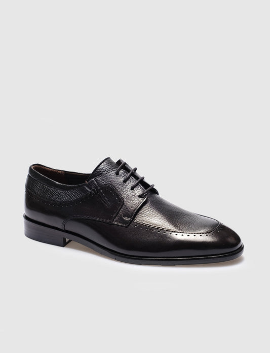 Men  Black  Genuine Leather Classic Shoes