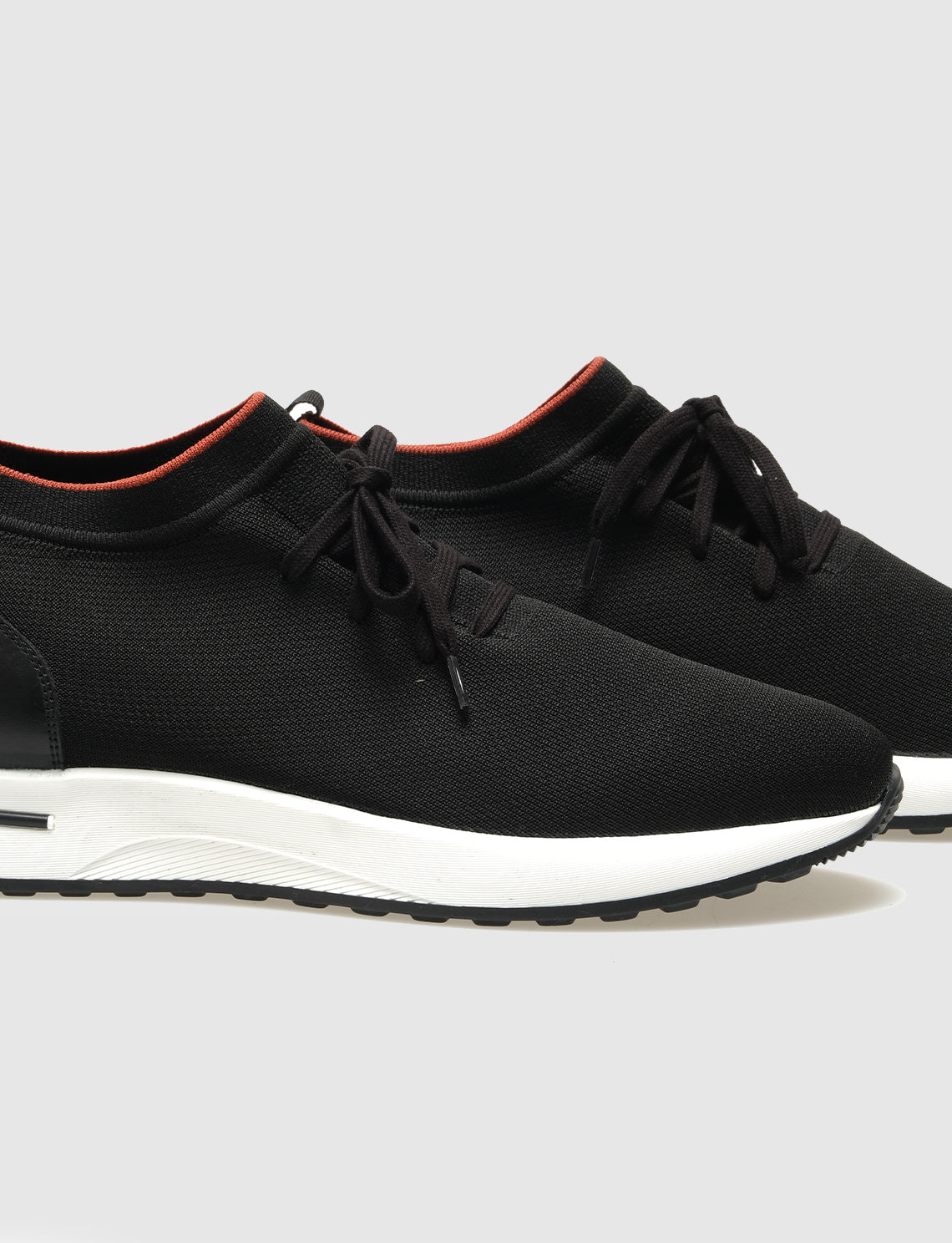 Cabani 598B1687 Erkek Triko Sneaker Ayakkabı 1301 Siyah Triko-Kiremit Triko-Siyah Napa