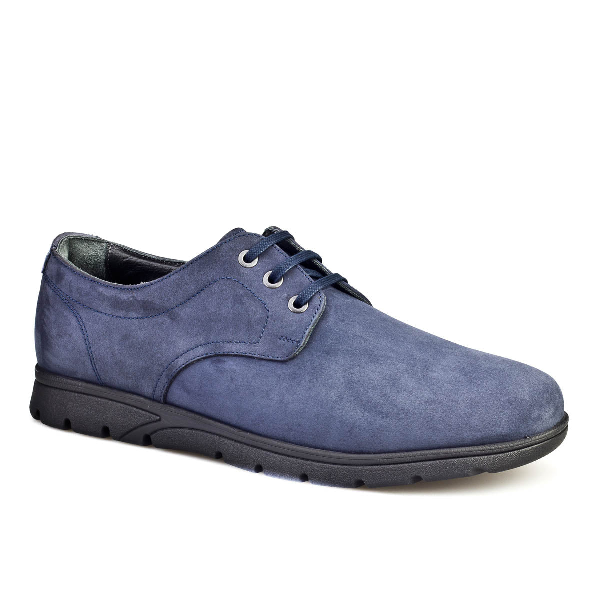 Cabani 412C081 Erkek Nubuk Deri Günlük Ayakkabı 083 Laci Nubuk - Beyaz Biye