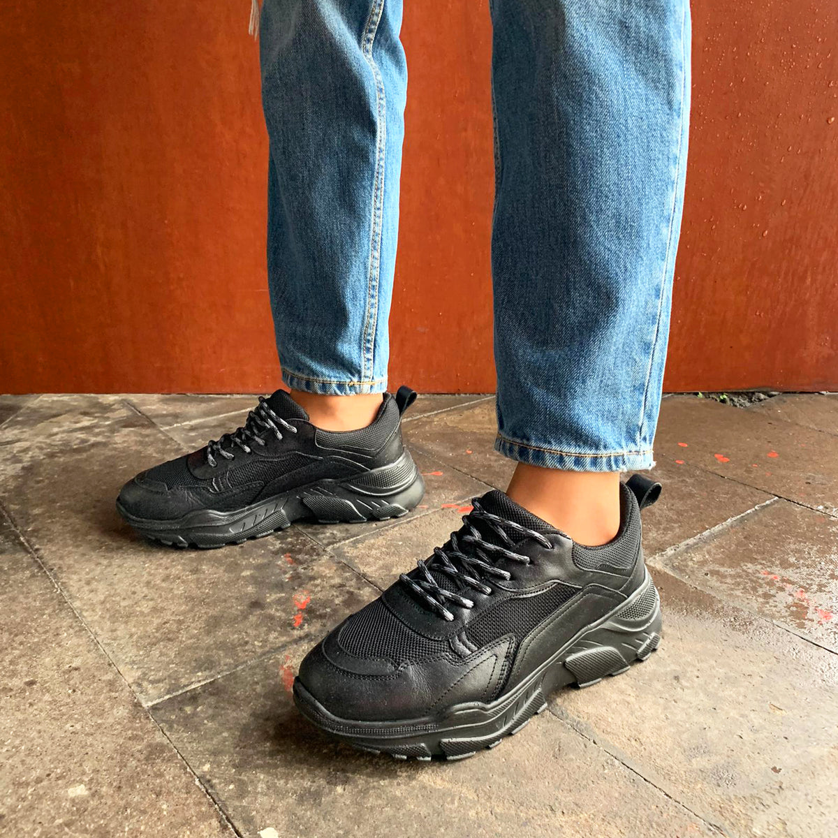 Cabani 256B1391 Kadın %100 Hakiki Deri sneaker &spor Siyah