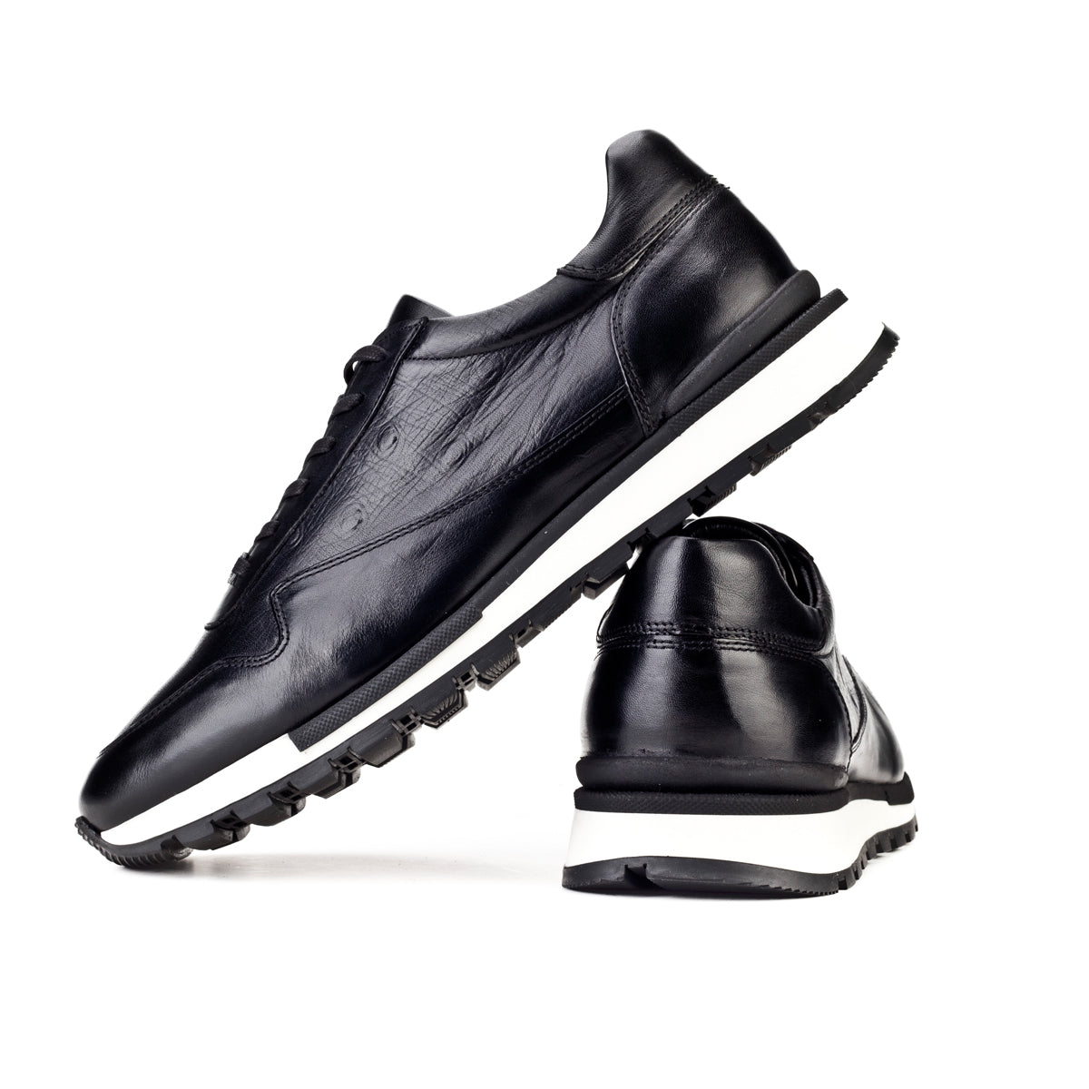 Cabani 460M1314H Erkek %100 Hakiki Deri Sneaker Ayakkabı Siyah