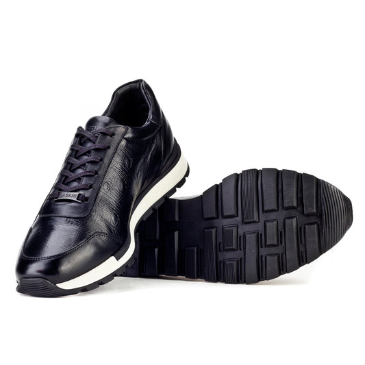 Cabani 460M1314H Erkek %100 Hakiki Deri Sneaker Ayakkabı Siyah