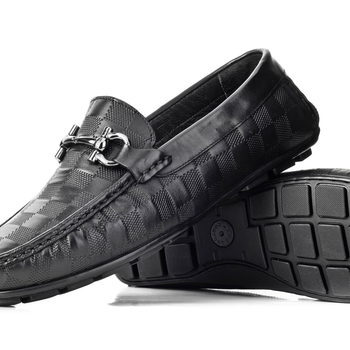 Cabani 010M823F Erkek %100 Hakiki Deri Loafer Ayakkabı 017 Siyah Antik-Siyah Geyik