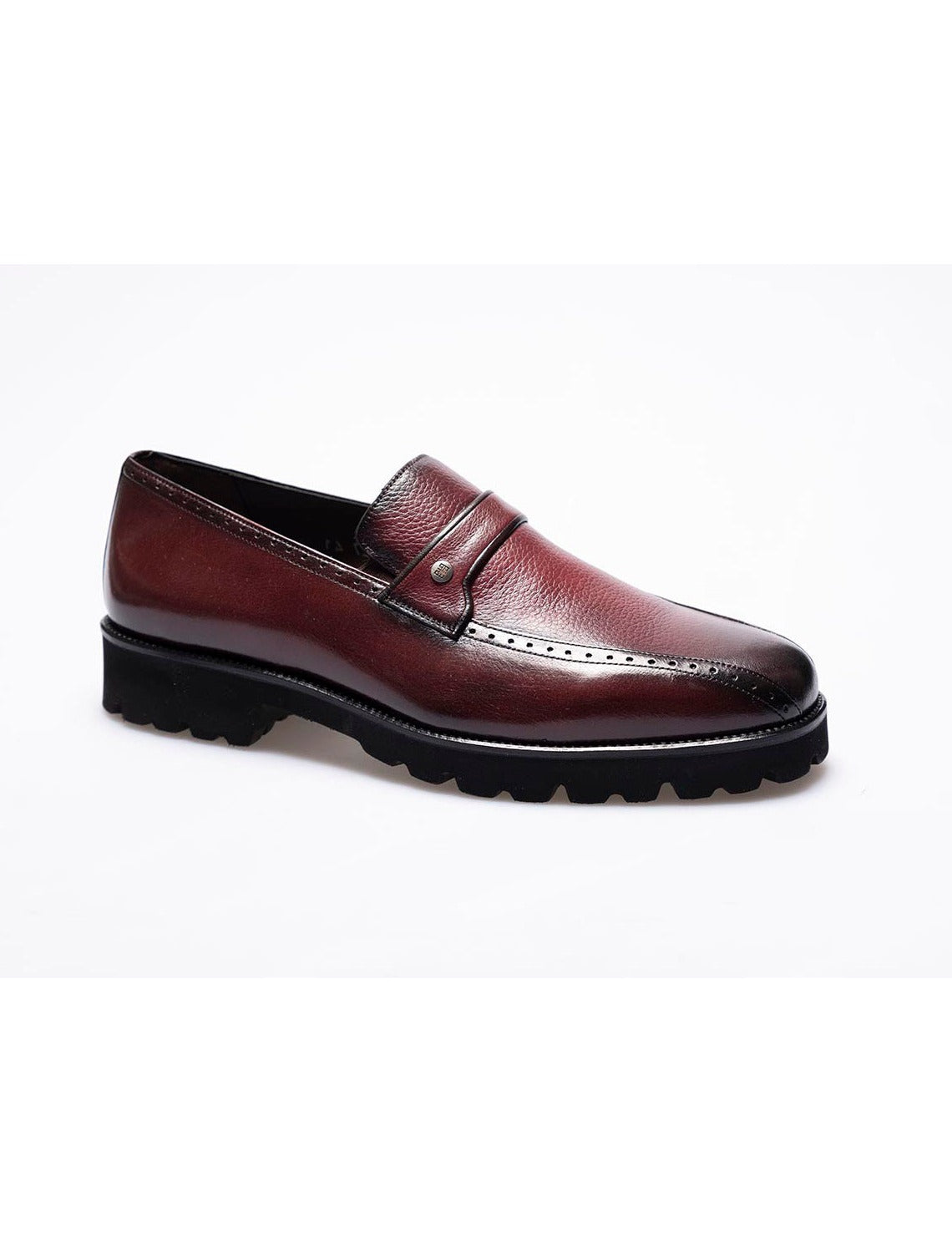 Men  Burgundy Genuine Leather  Classic Shoes