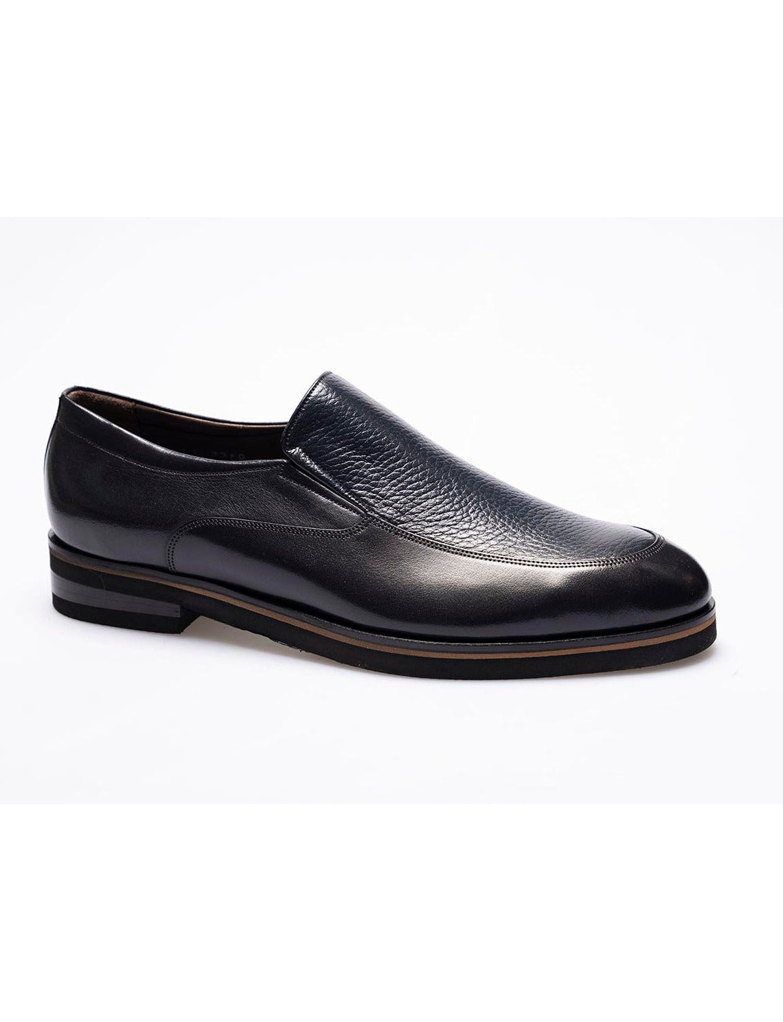 Men Navy Blue  Genuine Leather Classic Shoes