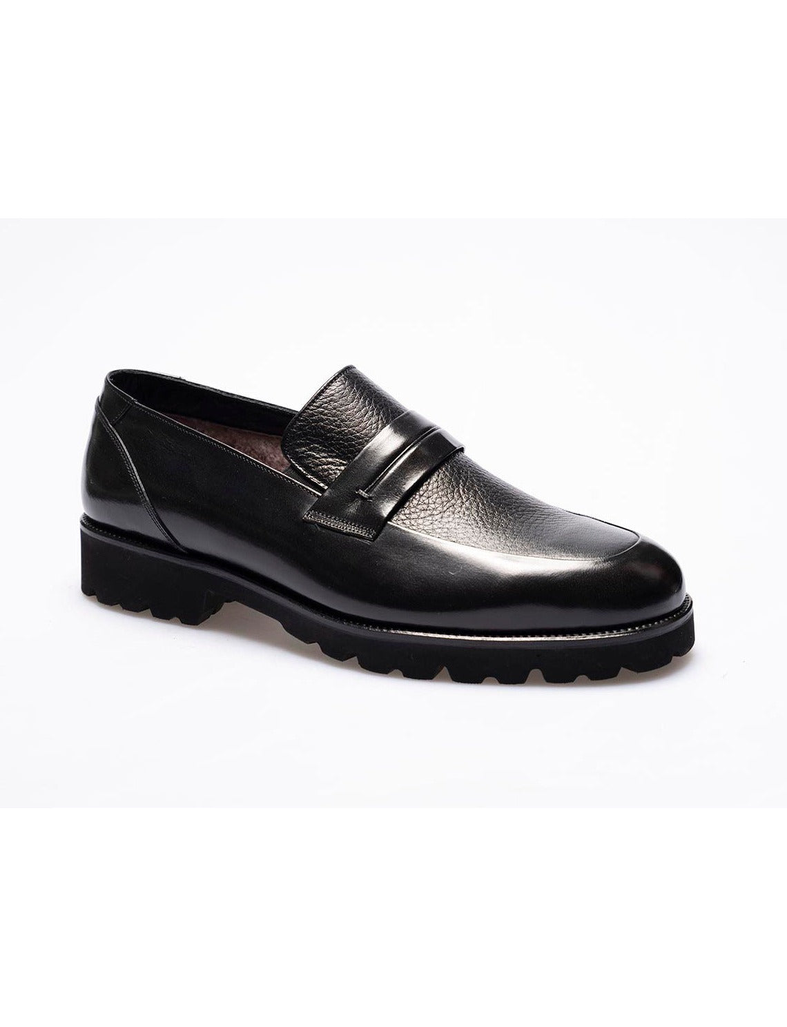 Men  Black Genuine Leather Classic Shoes