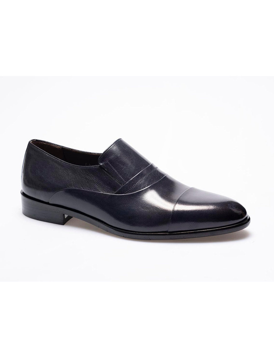 Men Navy Blue Genuine Leather  Classic Shoes