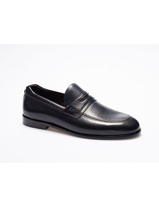 Men  Navy Blue  Genuine Leather Classic Shoes