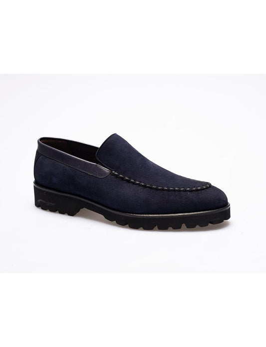 Men Navy  Genuine Leather  Classic Shoes