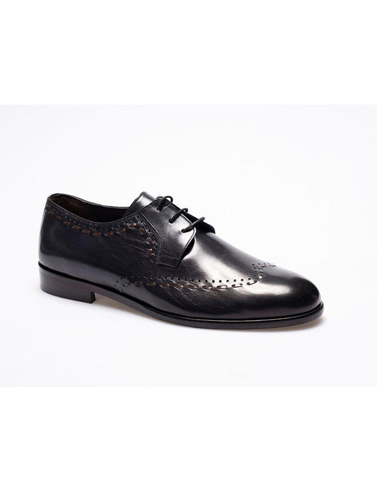 Men  Navy Blue Genuine Leather Classic Shoes