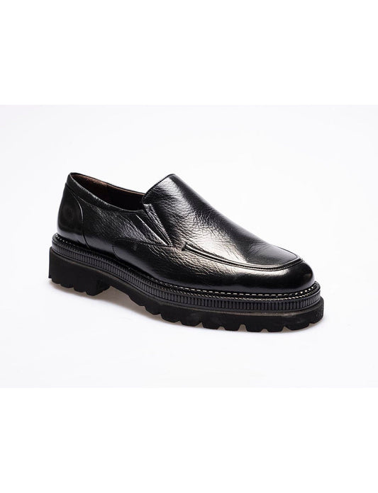 Men  Black  Genuine Leather Classic Shoes