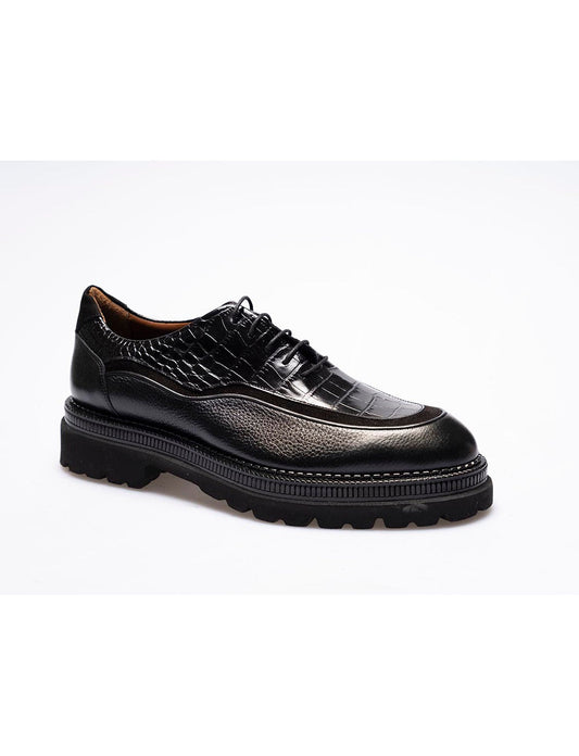 Men  Black  Genuine Leather Classic Shoes