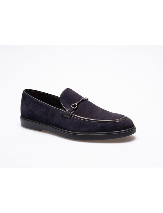 Men Navy Blue   Genuine Leather  Classic Shoes