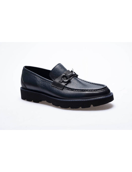 Men  Navy-Blue Genuine Leather  Classic Shoes