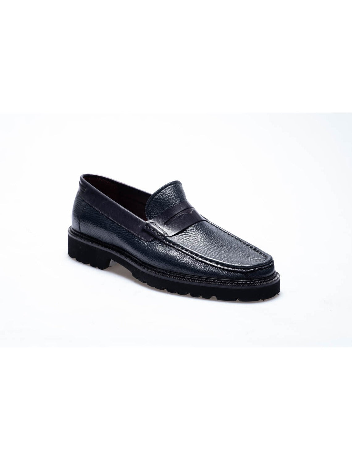 Men Navy Blue  Genuine Leather  Classic Shoes