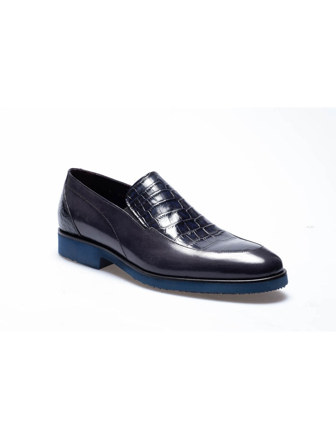 Men Navy Blue  Genuine Leather Classic Shoes