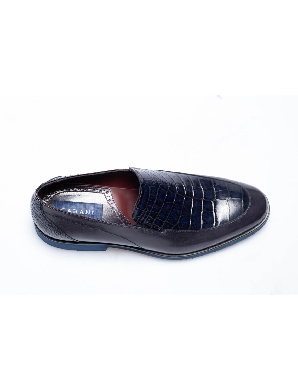 Men Navy Blue  Genuine Leather Classic Shoes