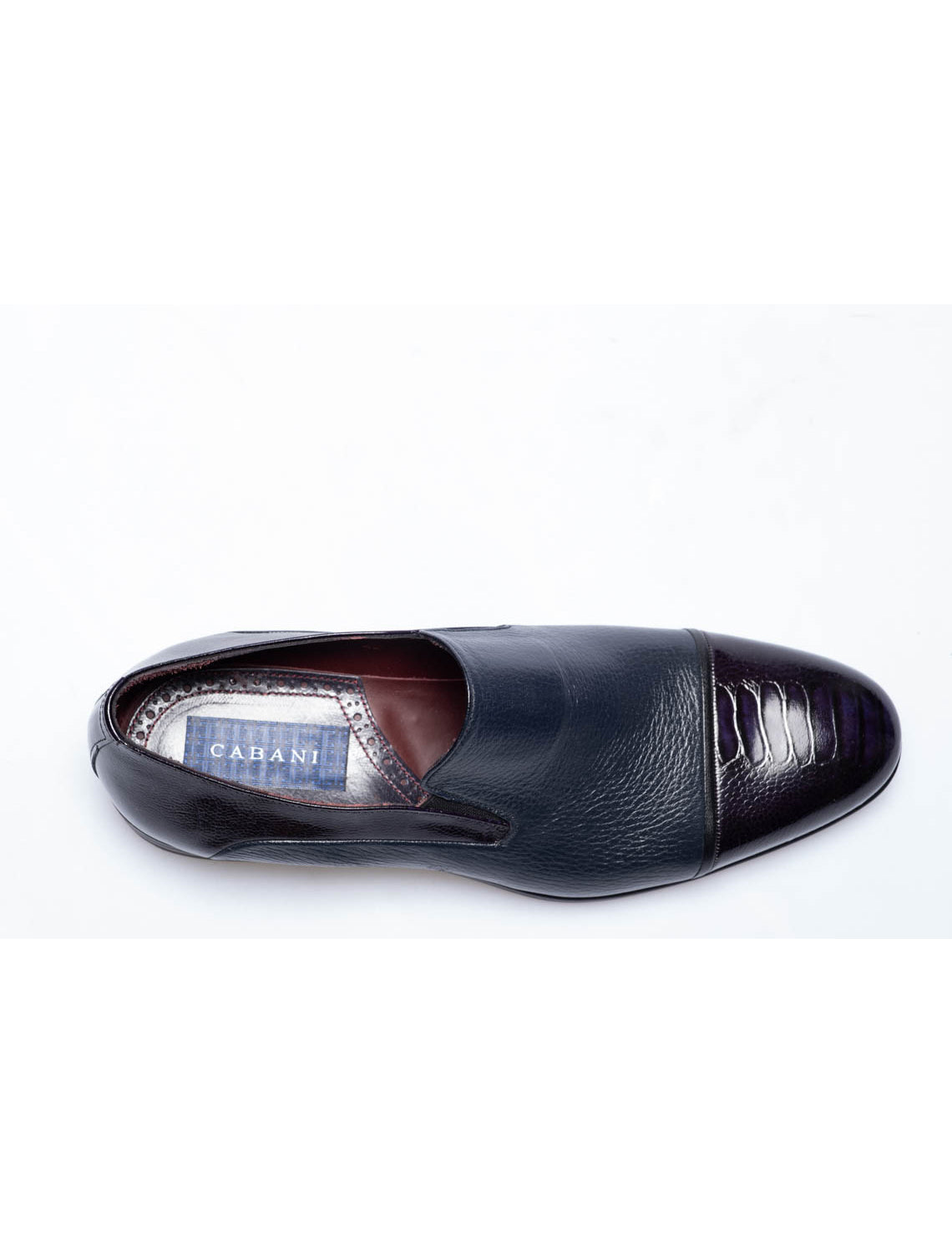 Men  Navy Blue Genuine Leather Classic Shoes