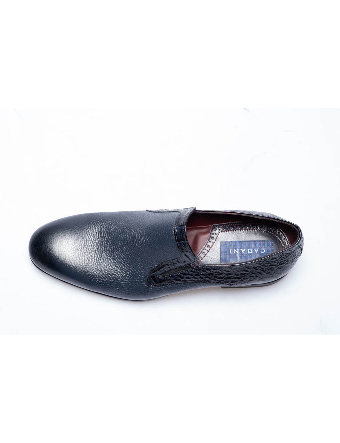 Men  Navy Blue Genuine Leather Classic Shoes