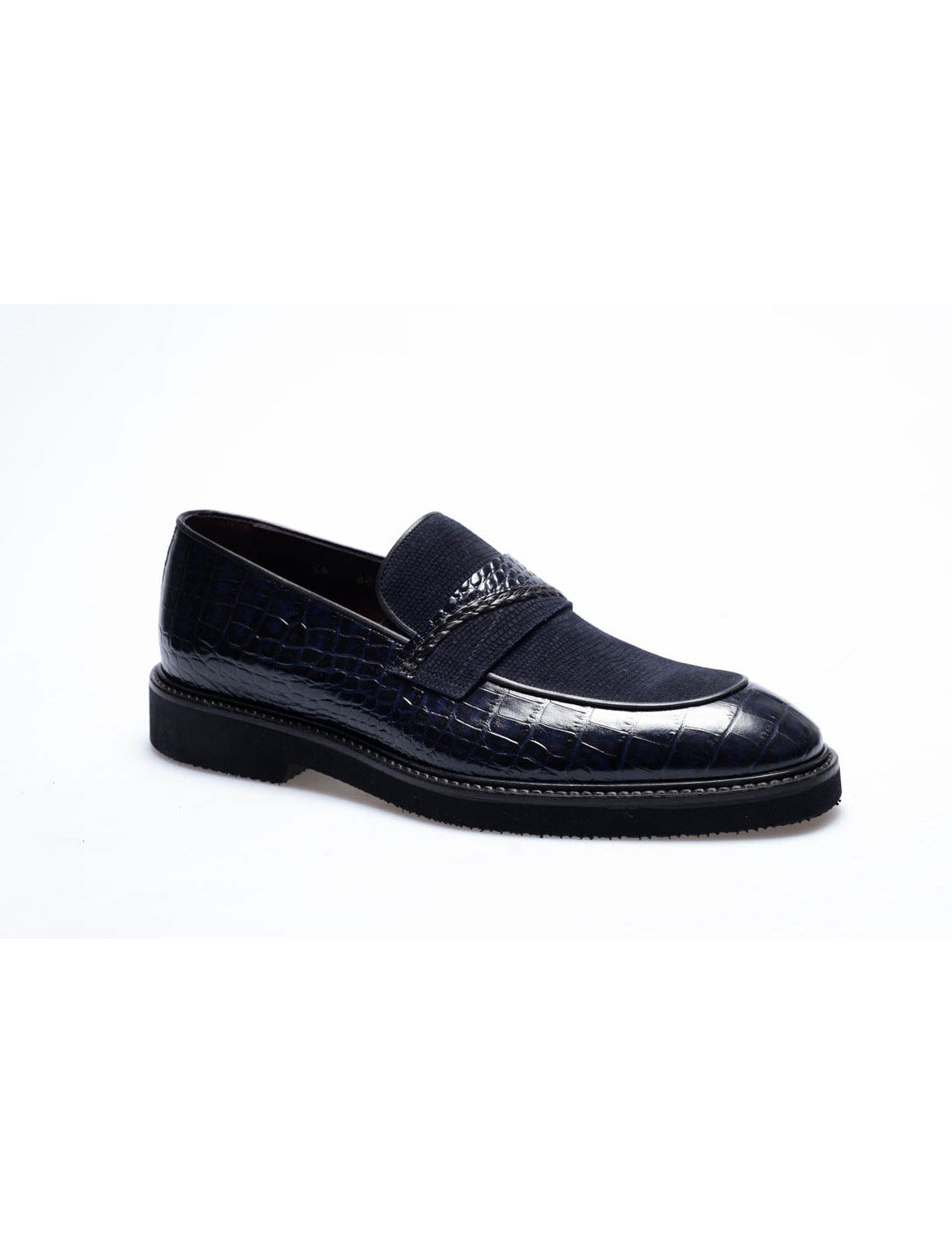 Men  Navy Blue  Genuine Leather Classic Shoes