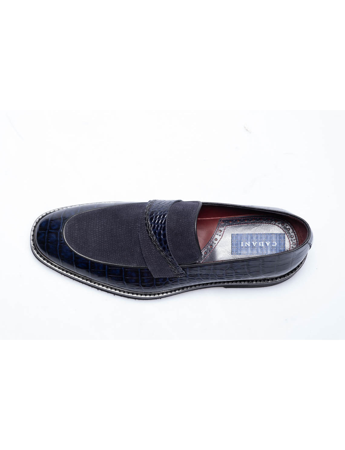 Men  Navy Blue  Genuine Leather Classic Shoes