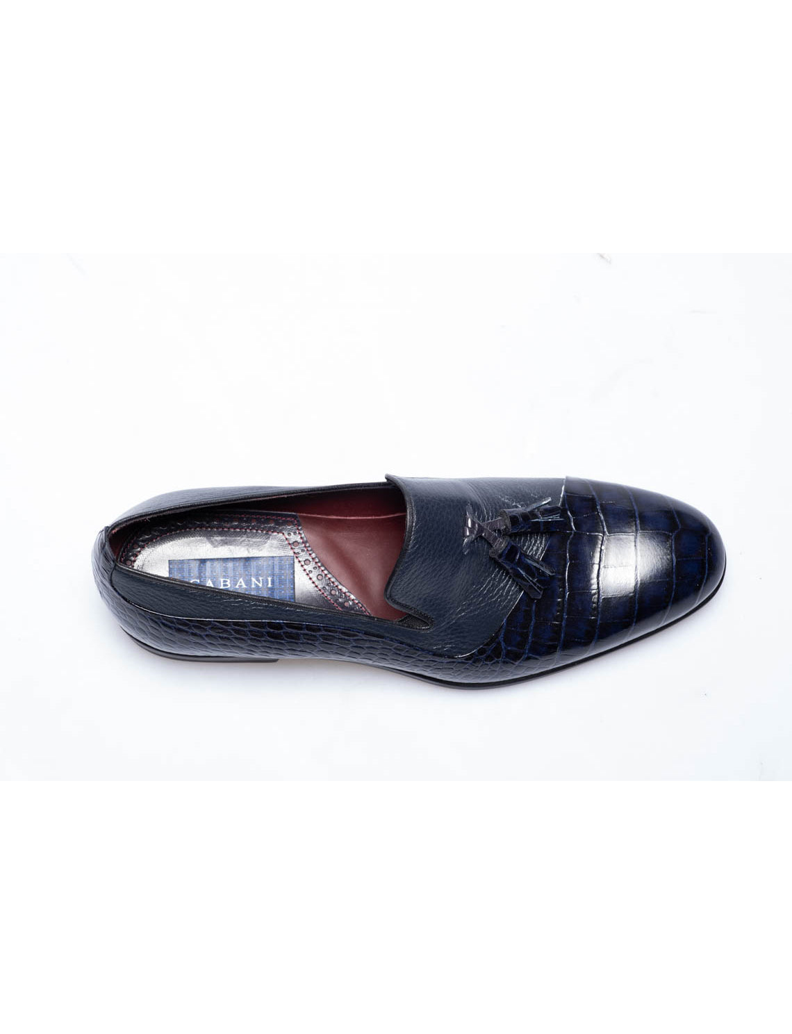 Men Navy Blue Genuine Leather Classic Shoes