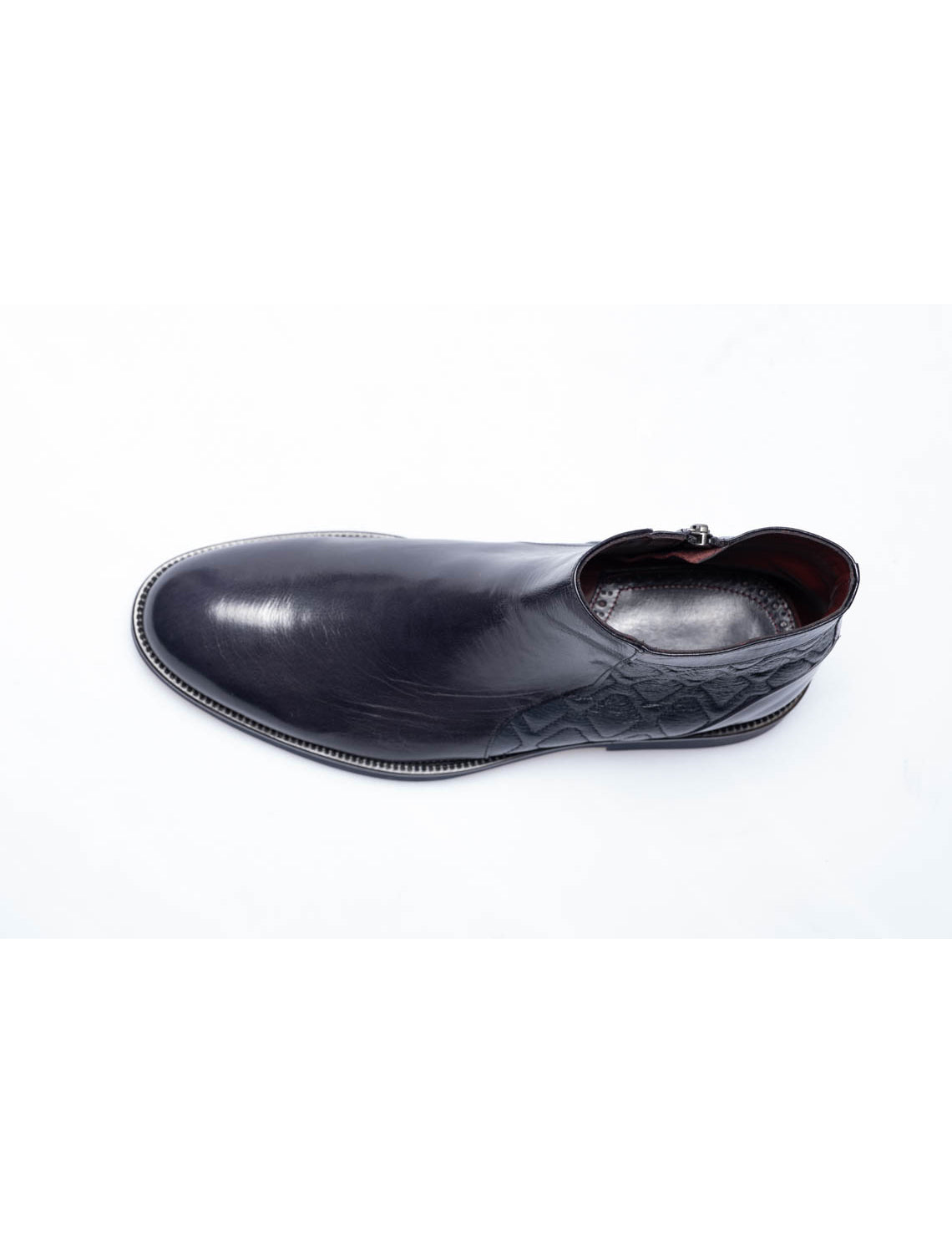 Men Navy Blue Genuine Leather Classic Shoes