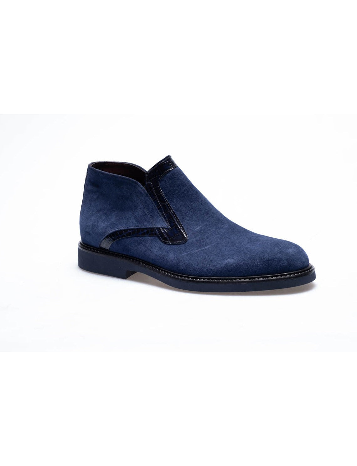 Men Navy Blue Genuine Leather Classic Shoes