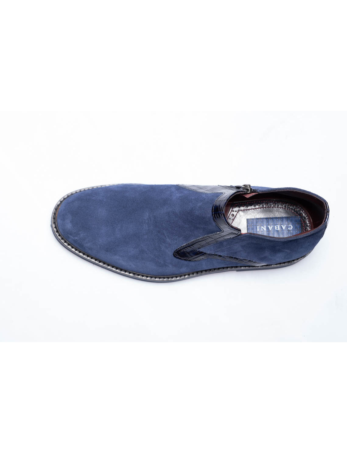 Men Navy Blue Genuine Leather Classic Shoes