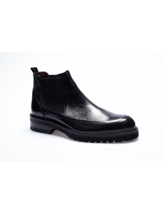 Men Black Genuine Leather Classic Shoes