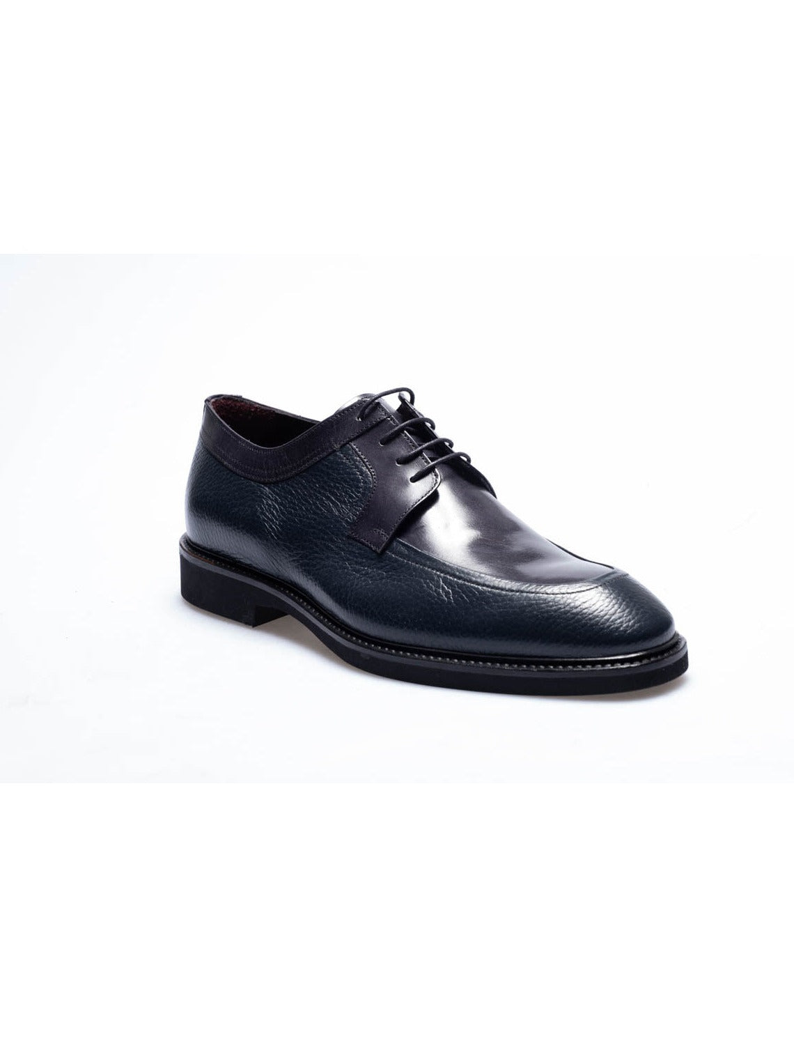 Men Navy Blue Genuine Leather Classic Shoes