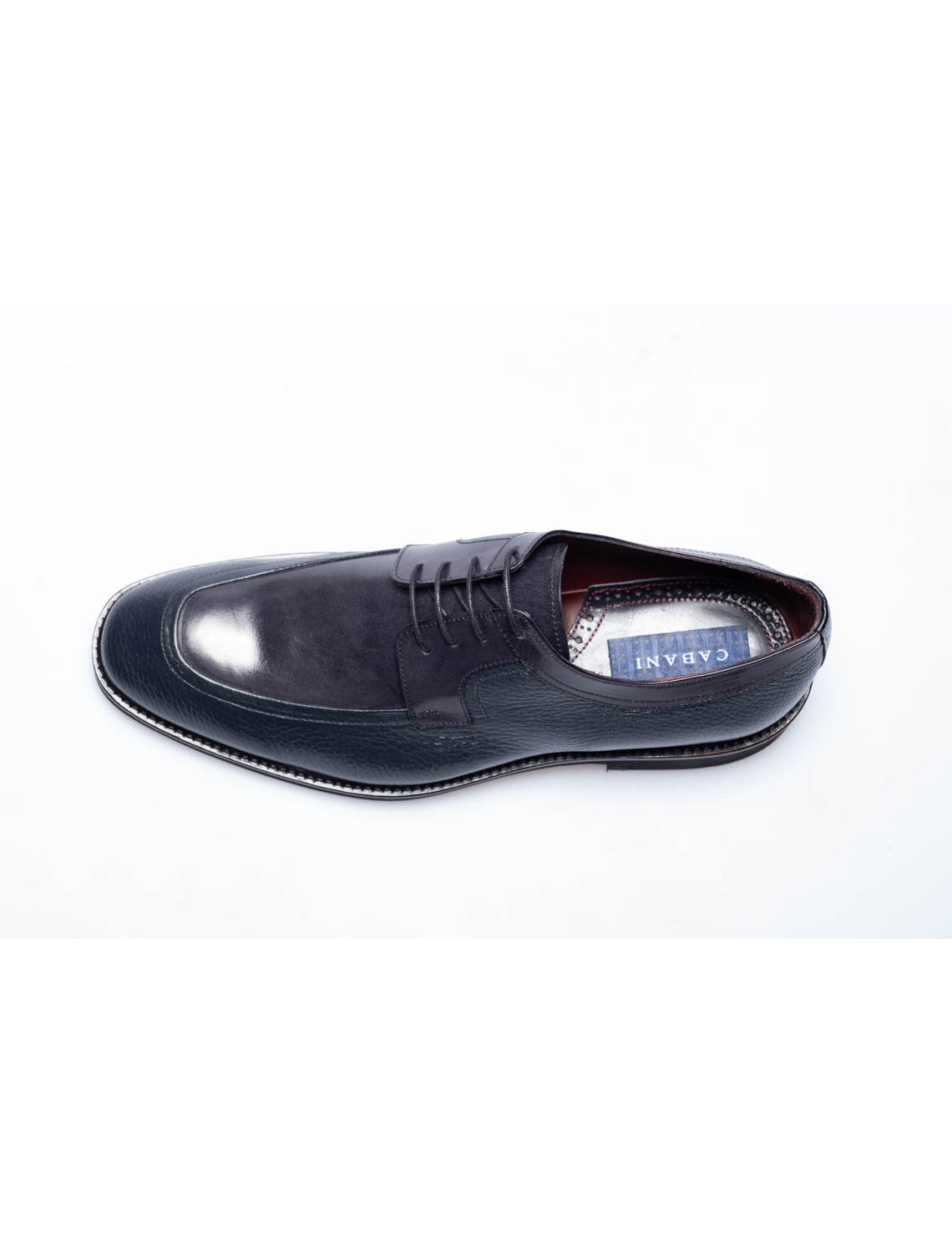 Men Navy Blue Genuine Leather Classic Shoes