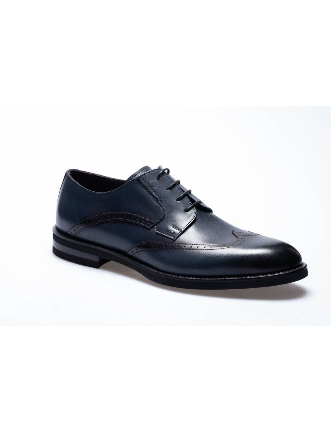 Men Navy Blue  Genuine Leather Classic Shoes