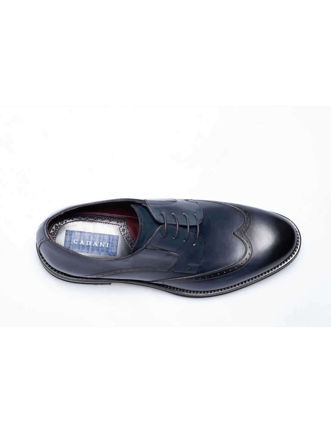 Men Navy Blue  Genuine Leather Classic Shoes