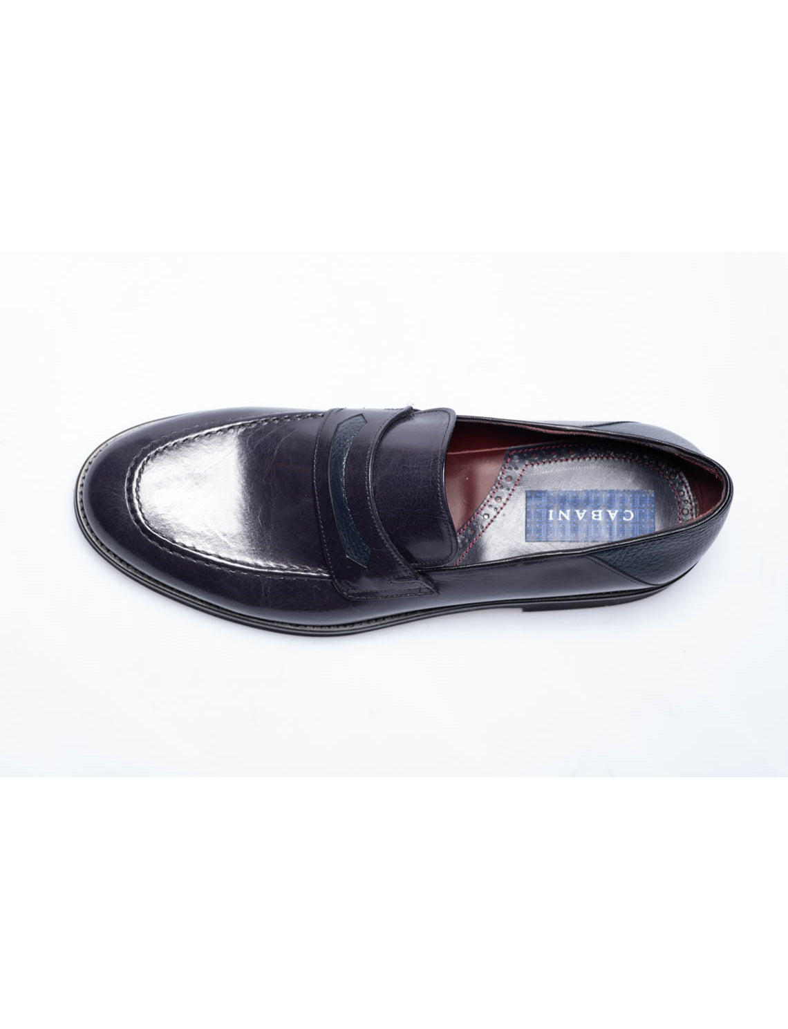 Men Navy Blue  Genuine Leather Classic Shoes