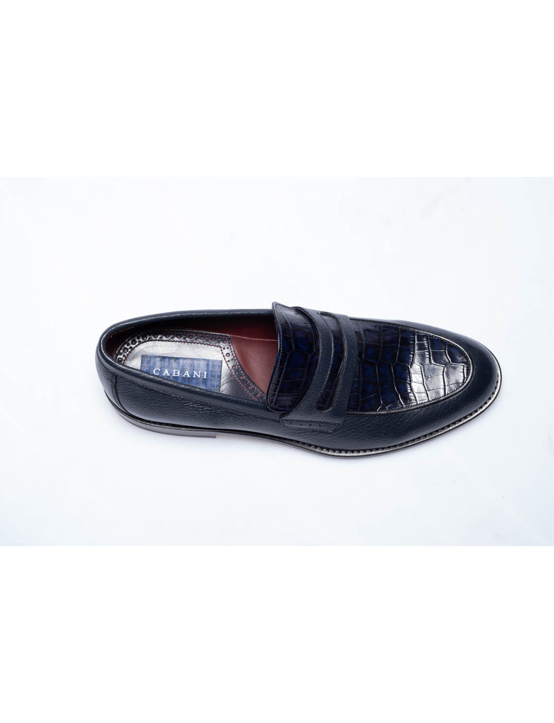 Men  Navy Blue  Genuine Leather Classic Shoes